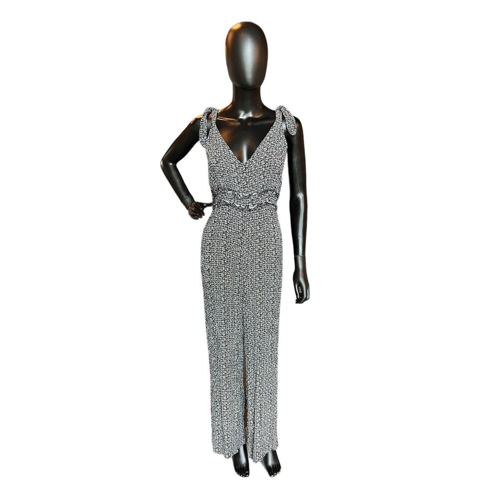 Black/White Wide Leg Jumpsuit
